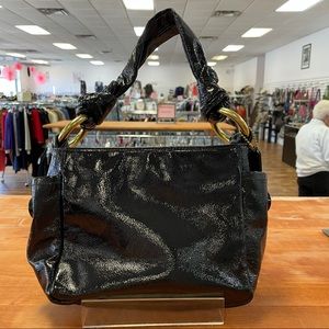 Coach patent leather hand bag